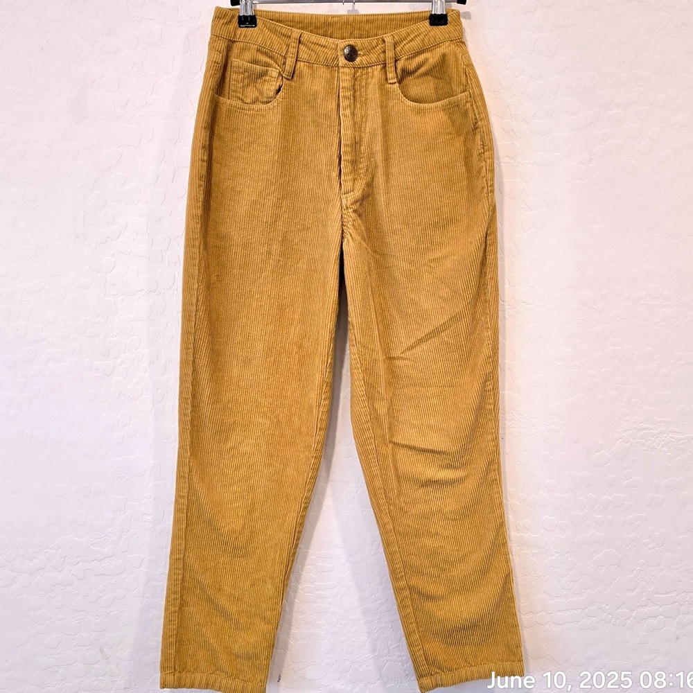 Lucy & Yak Yellow Corduroy Trousers Organic Cotton W24 L30 Pockets High Rise